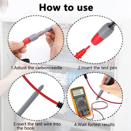 Wire Piercing Probe, Insulation Piercing Clip Set for Multimeter Voltage Testing Detect Automobile Electrical Circuit (4mm Plug Long)