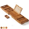 XcE Teak Bathtub Tray Expandable to 105cm with Solid Book