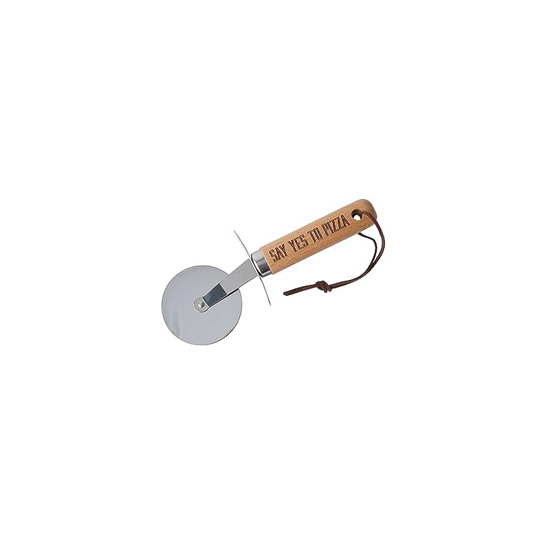 CGB Giftware | Wooden Handle Pizza Cutter | Engraved with