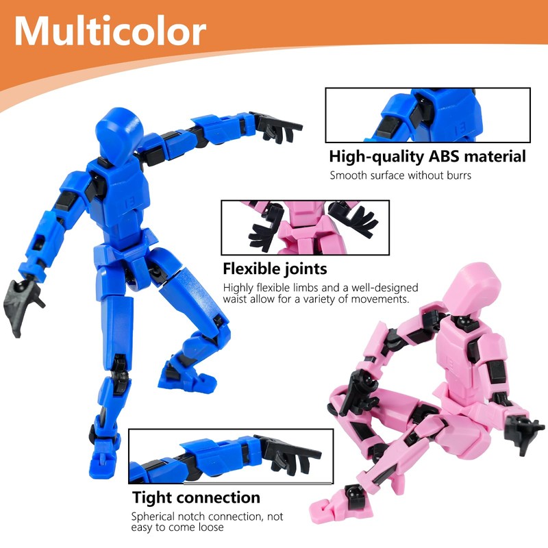 Rolling Art Action Figure Set, Model 13 Action Figure Multi-Jointed