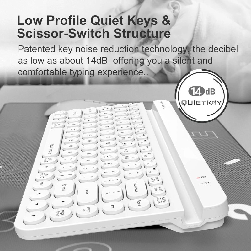 A4tech FBK30 Multi-Device QuietKey Dual Wireless Keyboard, 2.4G and Bluetooth