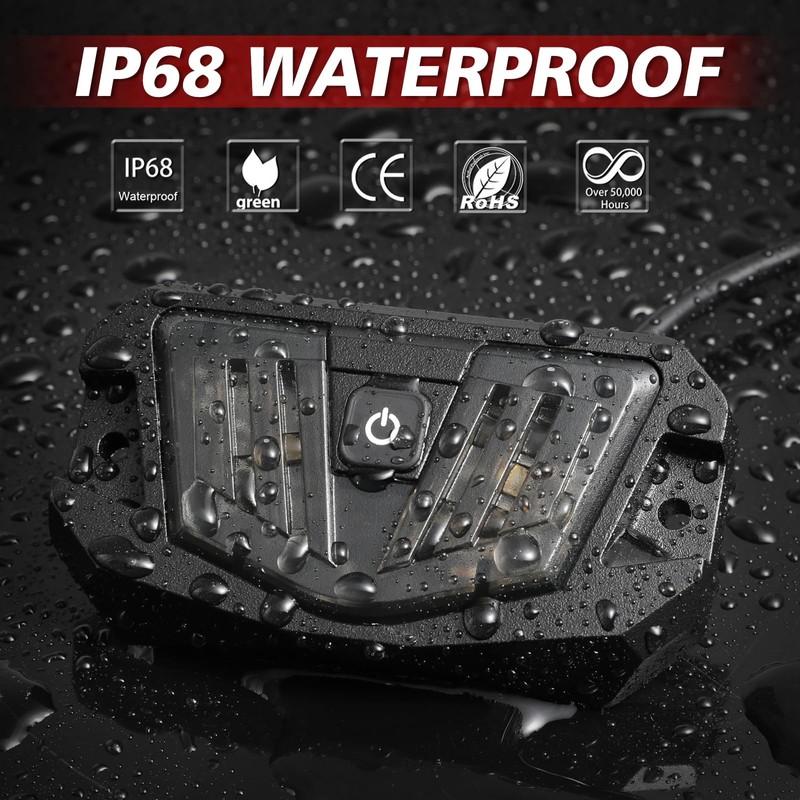 LTEODCHEW V-Pro UTV Dome Light RGBW with Swtich Roll Bar