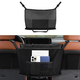 QZTYTY Car Net Pocket Handbag Holder, Purse Holder for Car, Net Pocket Organizer for Handbag Storage Between Seats, Universal Car Seat Bag Holder Car Storage Accessories Fit SUV, Truck, RV (Black)
