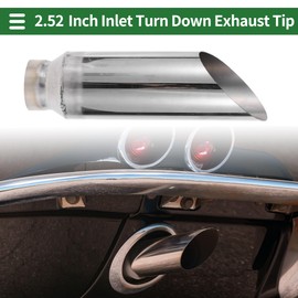 Motoforti 2.5" ID Inlet Turn Down Exhaust Tip T304 Stainless Steel Surface Polishing Mandrel Bend Elbow Tube 12" Overall Length Suitalbe for 3.5" OD Tailpipes