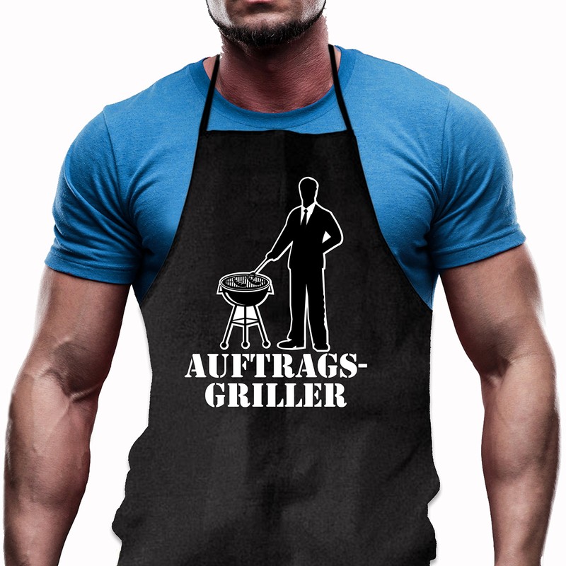 Shirtoo Barbecue Apron "Auftragsgriller" – Funny Gift for Men