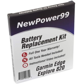 NewPower99 Battery Kit for Garmin Edge 820 and Garmin Edge Explore 820 with Tools, Video Instructions, Long Life Battery