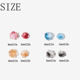 3D Flowers Rose Nail Art Charms Kits,Rookii Acrylic Resin Colorful Rose Camellia Nail Art Stud Jewelry for Women DIY Crafts Manicures Tips (50)