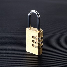 3-Digit Copper Combination Padlock with Hook Latch for Doors Padlock 2ea