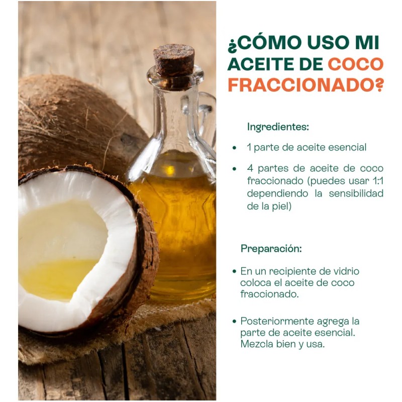 Aceite de Coco Fraccionado Natural Líquido | Facial, Capilar y