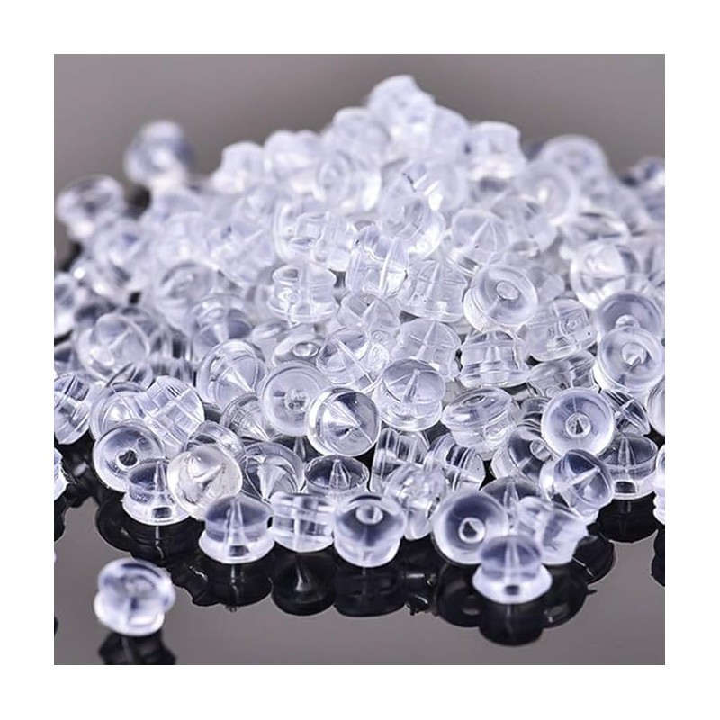 Kerryjewl Earring Backs Rubber,50pcs Soft Clear Earring Backs for Studs,Hypoallergenic