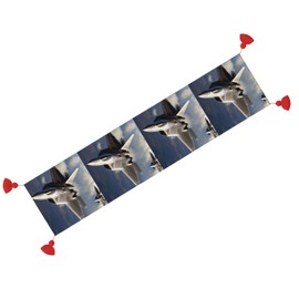 PVTIONXIE U.S. Air Force F-22 Raptor in The Sky Table Runner 60 Inches Long, Burlap Kitchen Decorations for Christmas Home Holiday