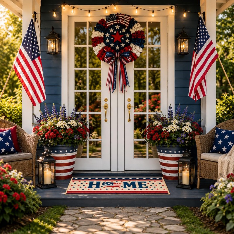 pldnhzua 3 Pcs 4th of July Patriotic Kitchen Mat and