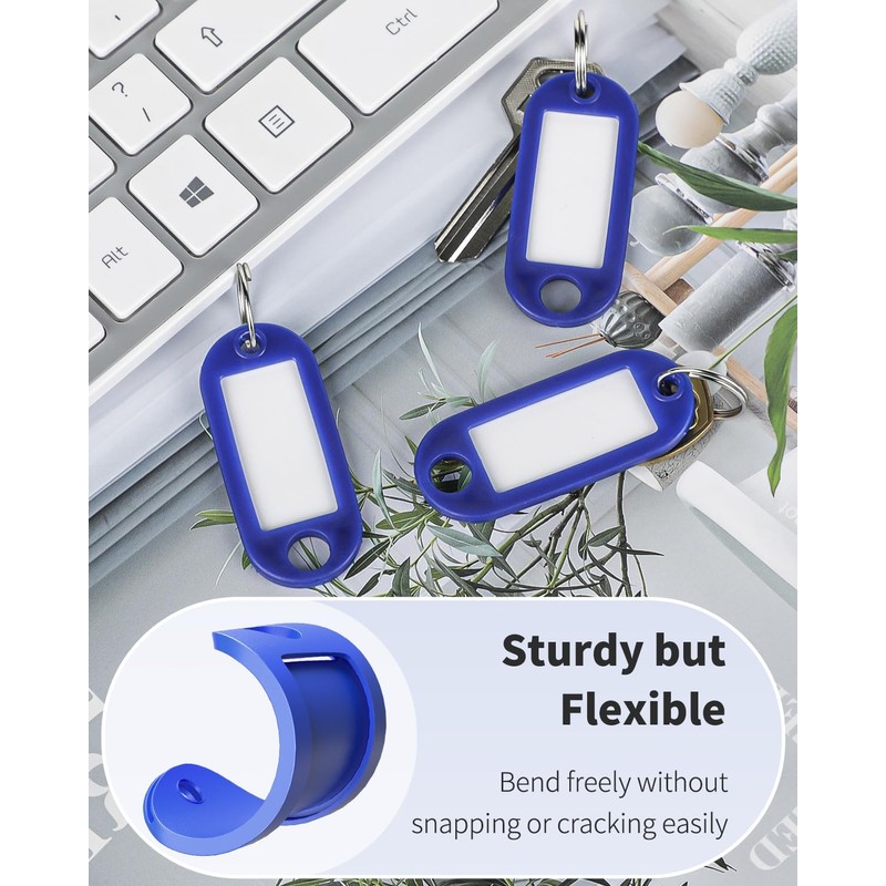 Uniclife 10 Pieces Key Tags 5.1 cm Soft Plastic Key