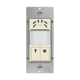 TOPGREENER Humidity Sensor Switch with PIR Lighting Motion Sensor, NEUTRAL WIRE REQUIRED, Air Moisture Detection for Ventilation Fan, Bathroom Fan Automated Control, UL Listed, TDHOS5-LA, Light Almond