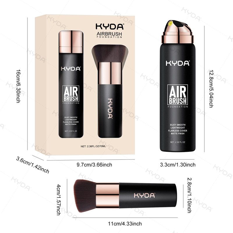 KYDA AirBrush Foundation Spray, Silky Foundation Mist Makeup, Flawless Coverage