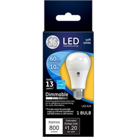 GE A19 E26 (Medium) LED Bulb Soft White 60 Watt Equivalence 1 pk