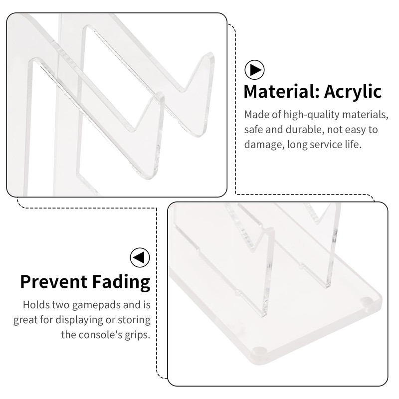 Transparent Acrylic Game Controller Stand Holder, Double-Layered Gaming Controller Holder
