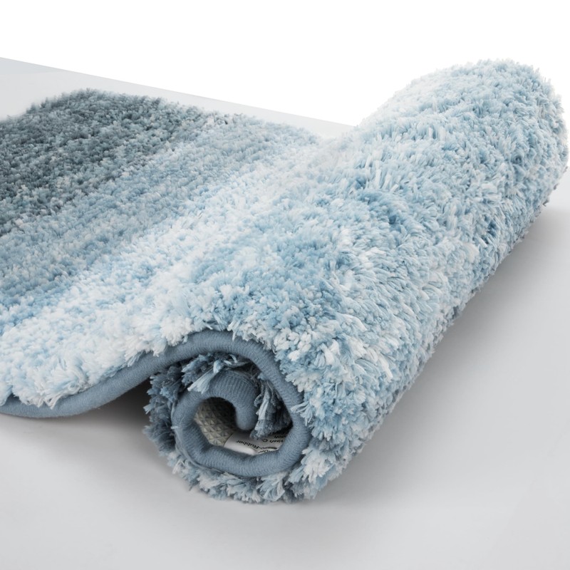 watthourhome Bathroom Rugs,Soft Microfiber Shaggy Bath Mats,24"x16" Blue