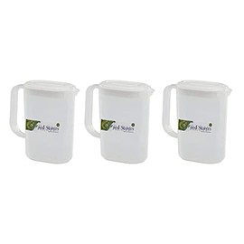 Plastic Jug Pitcher Set | BPA Free and Durable Fridge Door Jug with Lid | Airtight Measuring Container for Water, Milk, Juices & More | Simple Plastic Measuring Jug | 1.5 litres (Pack of 3)