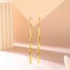 18K Gold Plated Sterling Silver Post Long Bar Dangle Earrings