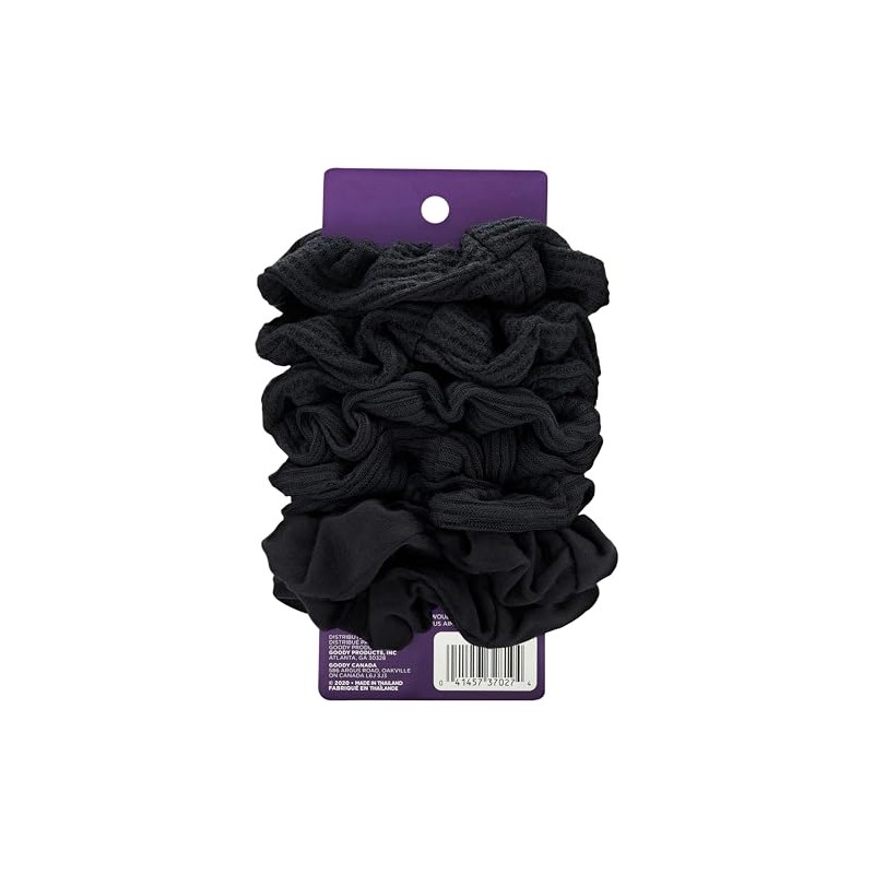 Goody Ouchless Scrunchie para mujer, Negro, 8 unidades
