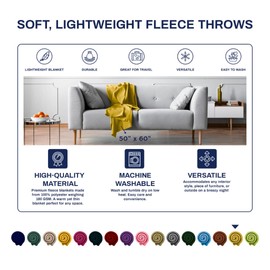 Imperial Home 50x60 Soft Bulk Fleece Throw Blankets, Throw Blanket for Couch, Travel, Bed, Any Room, Fleece Travel Blanket, Lightweight Blanket, Fall Blankets & Throws, Cozy Blanket, 24 pk (Yellow)