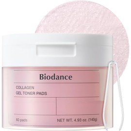 BIODANCE Almohadillas tónicas de gel con colágeno Biodance, Perfeccionan los poros y mejoran la elasticidad, almohadillas tónicas coreanas para pieles sensibles, 4,93 fl.oz.(140 g), 60 almohadilla