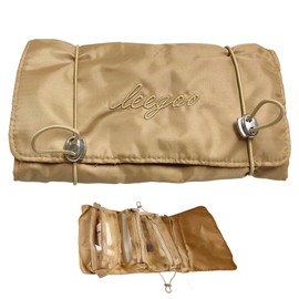 Newest Portable Makup Bag Travel Makeup Orgainizer Lace Mesh Bags Set 4 in 1 (Brown)