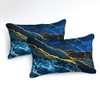 MOVE OVER Blue Gold Marble Comforter Set King Size, Luxury