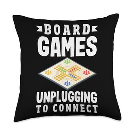 Classic Board Game Night Enthusiast Group Gathering Throw Pillow