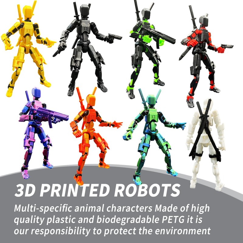 T13 Action Figure Set (Assembly Completed), 3D Printed Multi-Jointed, Titan
