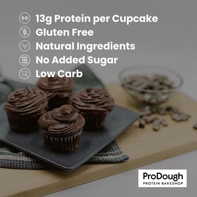 ProDough High Protein- Gluten Free Cupcake Mix, Low Carb, 13g