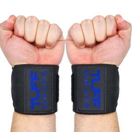 TuffWraps 16" Wrist Straps for Gym - No Thumb Loops - Powerlifting, Weightlifting, and Bench Press Support - Durable Wrist Straps Gym Accessory for Enhanced Wrist Support
