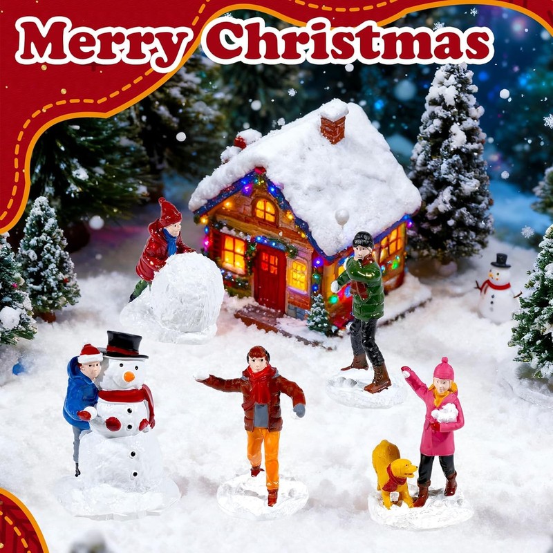 GW Box 5 Pcs Christmas Village People Figurines