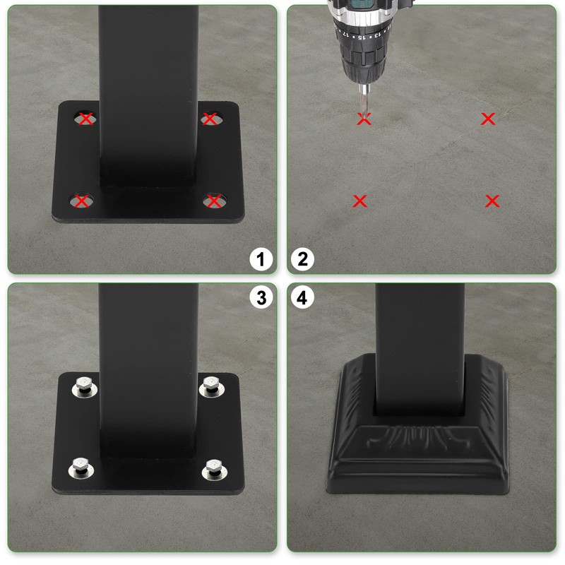 VINGLI Handrails for Outdoor Steps, Stair Handrail Fits 1 to