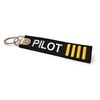 Premium Embroidered Pilot Luggage Tag - 4 Gold Stripes -