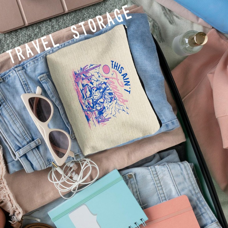 RYYCDOI Western Makeup Bag, Western Cowgirl Rodeo Cosmetic Bags Toiletry