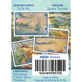 Sunrise Tornado: Aqua - Pocket Edition - Strategic Card Game, Play As Art Curators at A Gallery Water Themed Exhibit, Turn Based, Ages 10+, 2 Players