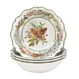 Certified International Winters Forest 8.5" Melamine All Purpose Bowls, Set of 4.,