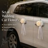 Wedding Car Decorations, 4 PCS Artificial Flower Car Door Handle
