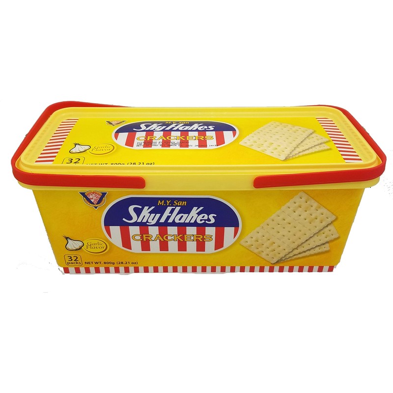 M.Y. San SkyFlakes Crackers Individually Wrapped Garlic Flavor 800g