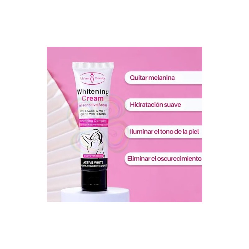 Aichun Beauty Paquete Crema Jabón Aclarante Axilas Rodillas Zonas Íntimas