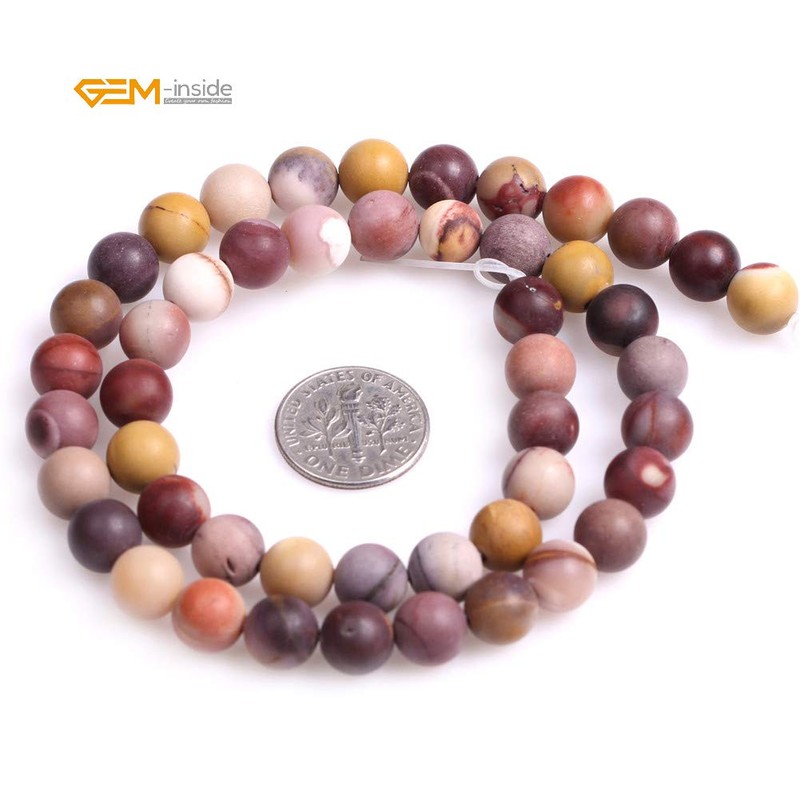 (8mm, Multi-color Mookaite) - Gem-Inside Round Frost Mookaite Beads Strand