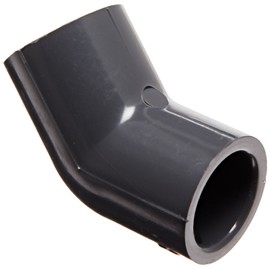 Spears 817 Series PVC Pipe Fitting, 45 Degree Elbow, Schedule 80, 1/2" Socket