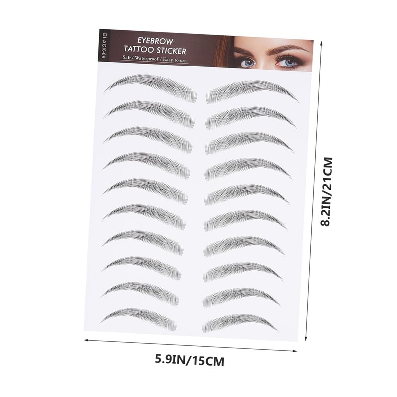 TOVINANNA Fake Eyebrow Stickers 12pcs Imitation Eyebrows Hair-like Texture Instant