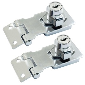 Bivethoi 2Pcs Keyed Hasp Locks 2.5 Inch Twist Knob Keyed Locking Hasp, Stainless Steel Hasp Latches Keyed Different for Small Doors, Cabinets (Sliver)