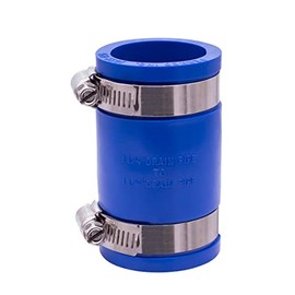 Fernco 1056-125 1-1/4-in. Flexible PVC Pipe Coupling for Cast Iron and Plastic Plumbing Connections in Blue