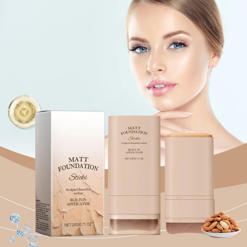 2-in-1 Makeup Foundation & Concealer Stick with Brush - Full