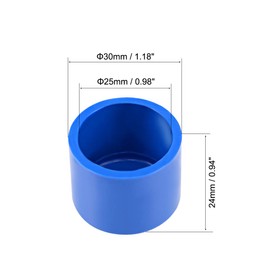 sourcing map 25mm Schedule 25 PVC Pipe Cap Fitting, Slip End Caps DWV(Drain Waste Vent) Irrigation Swimming Pool Sound Deadening, Blue 14Pcs