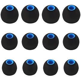 ALXCD Ear Tips Compatible with JBL Tune 125TWS Headphones, 6 Pairs S M L Sizes Replacement Silicone Earbud Tips, Compatible with JBL Tune 125TWS，Black/Blue